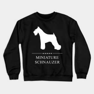 Miniature Schnauzer Dog White Silhouette Crewneck Sweatshirt